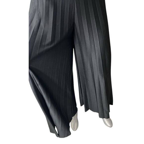 Vtg Pants Pleaded Culottes Wide Leg Black Caron Components Boho 2 XS Zipper - Picture 3 of 11